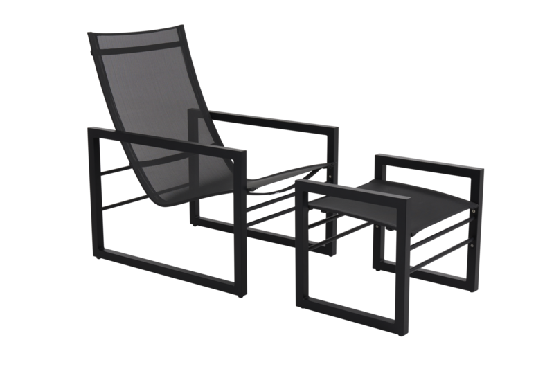 Vevi Fußhocker Schwarz/grau