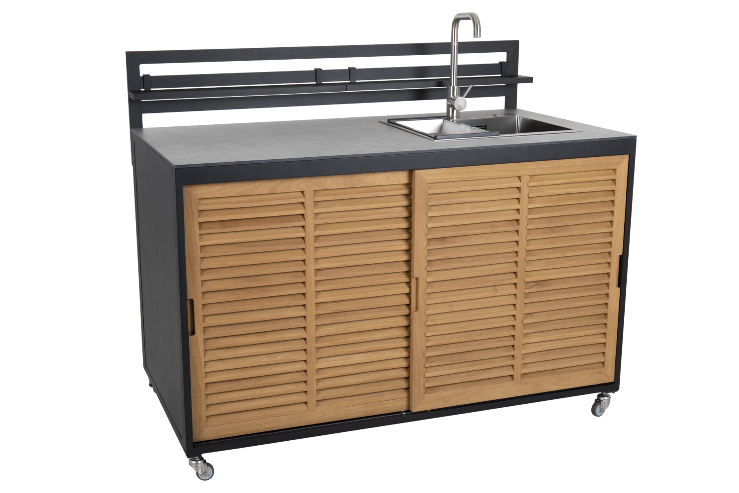 Fornax Outdoorküche Schwarz/teak