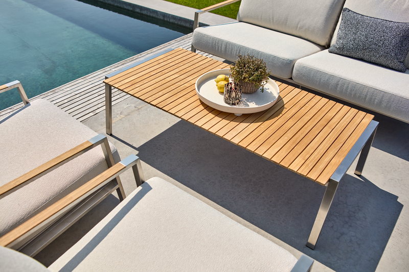 Naos Loungetisch Edelstahl/teak