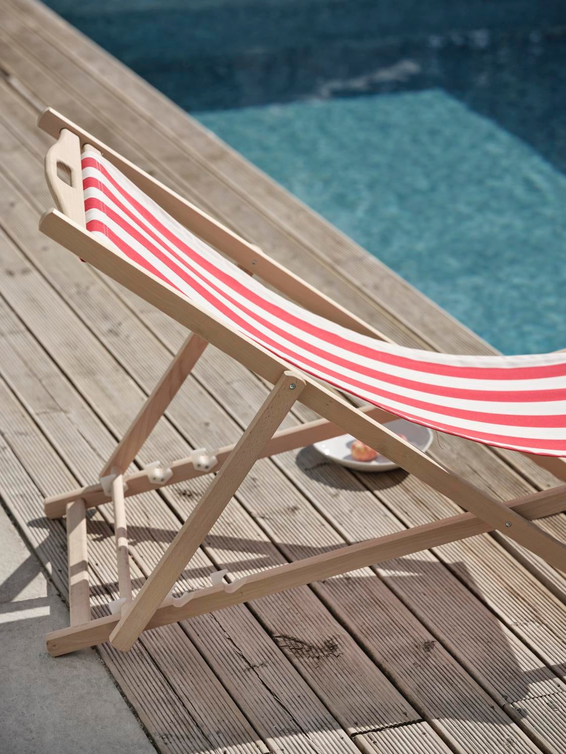 Dingla Relaxsessel Natural/Rot-Weiss