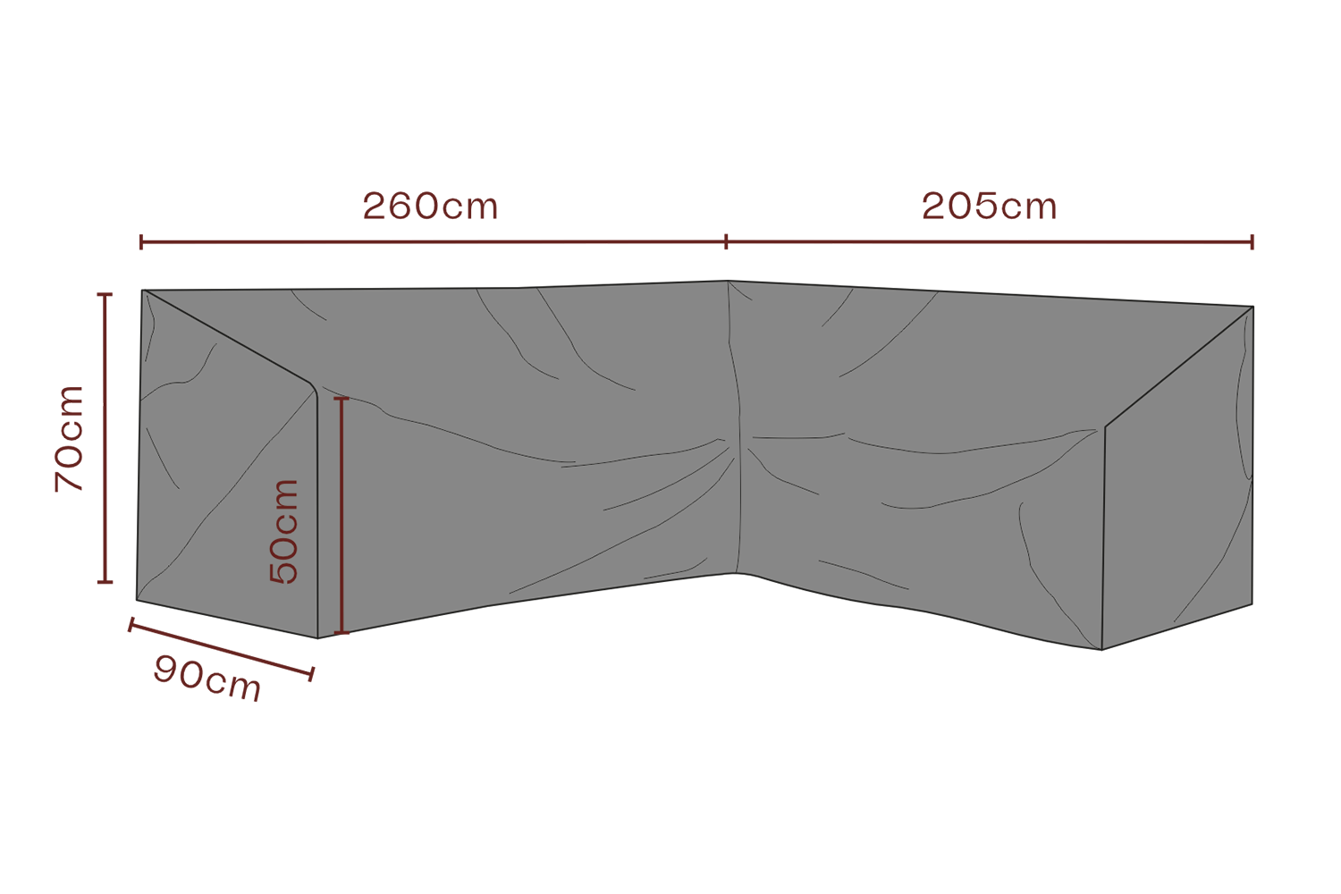 Möbelabdeckung Ecklounge Schwartz - Atmungsaktiv