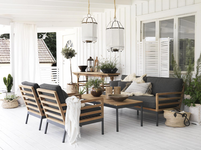 Zalongo Loungesessel Natur/grau