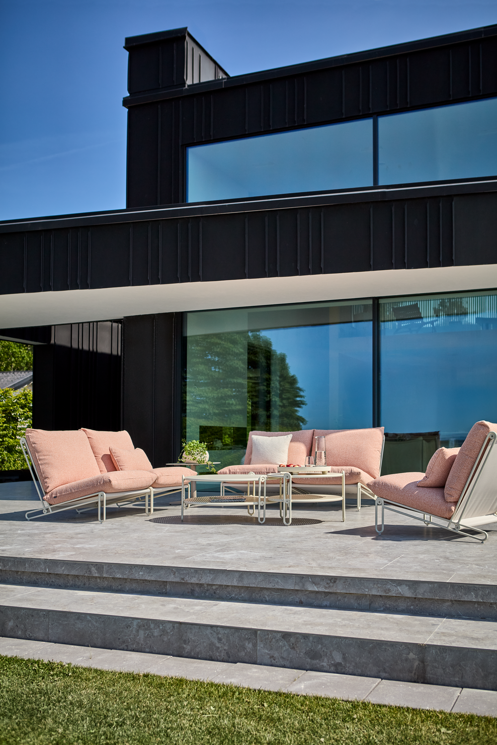 Blixt Loungesessel Pearl White/Teddy Orange