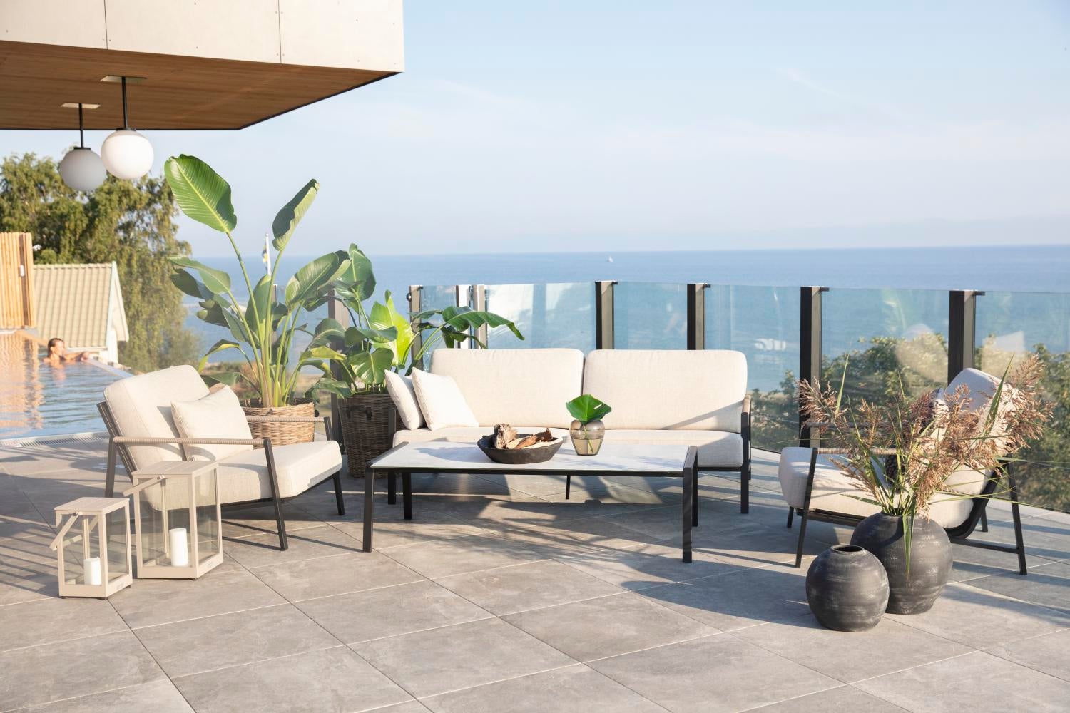 Lyra 2,5-Sitzer-Sofa Schwarz/Sand