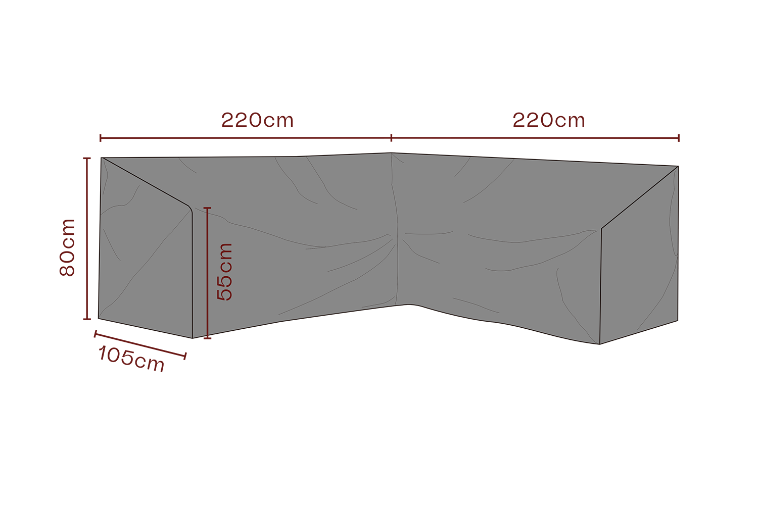 Möbelabdeckung Ecklounge Schwartz - Atmungsaktiv