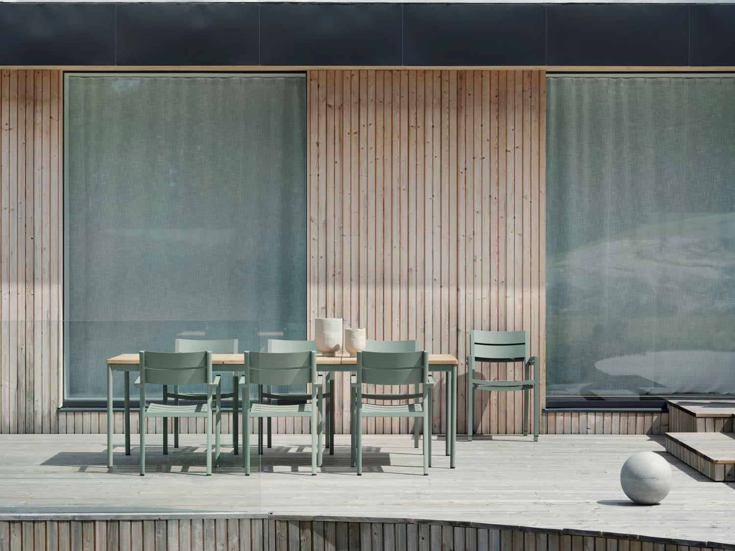 Nox Esstisch Dusty Green/teak