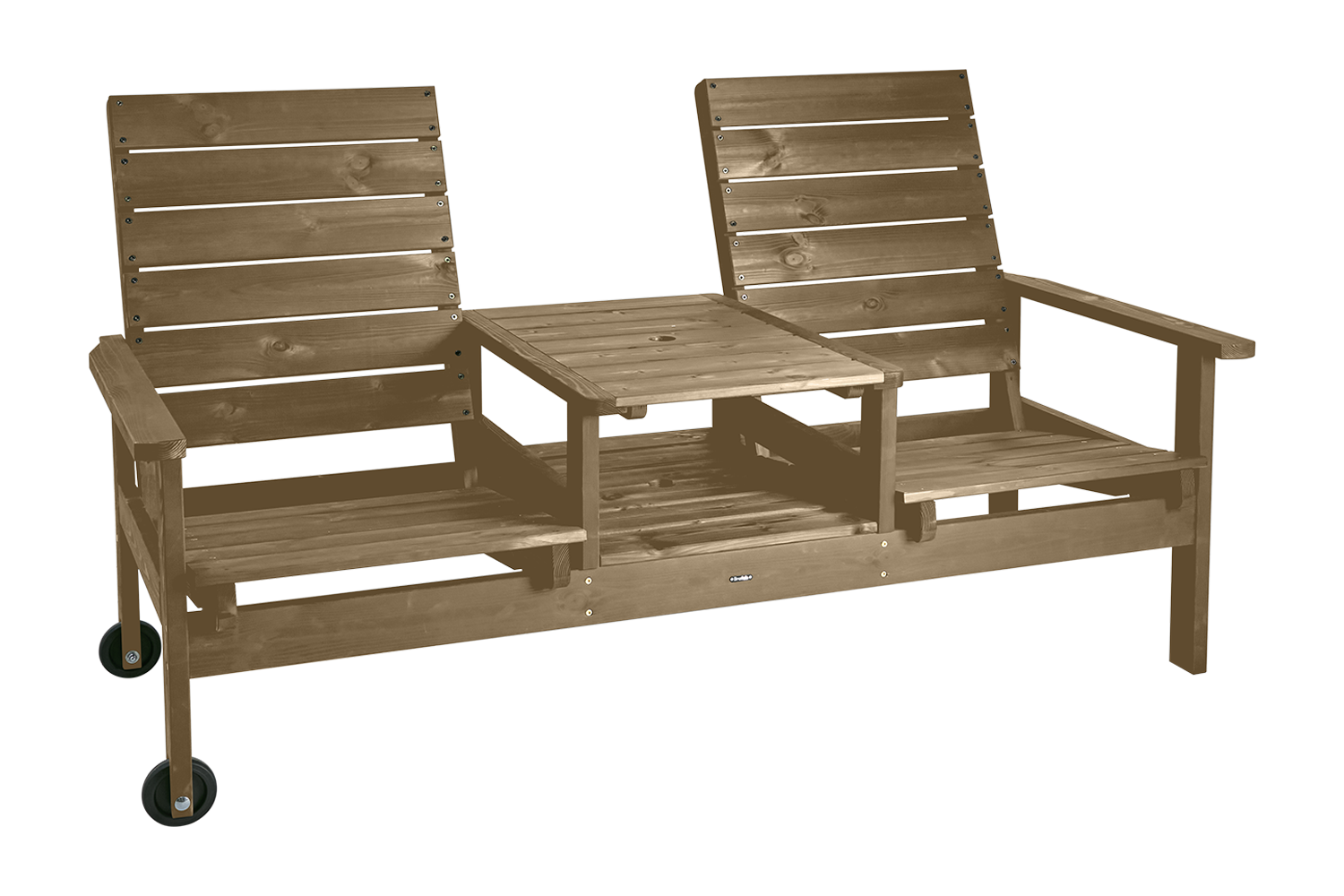 Du & Ja 2-Sitzer Sofa Braun