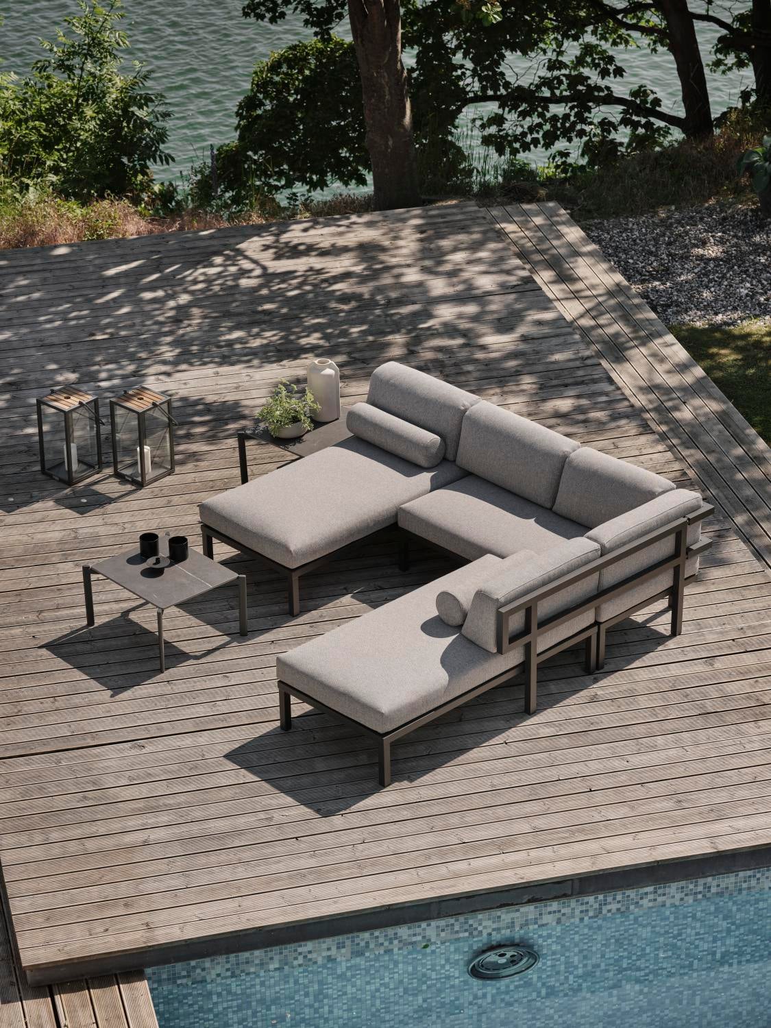 Hallavara Loungetisch Antrazit/Grau