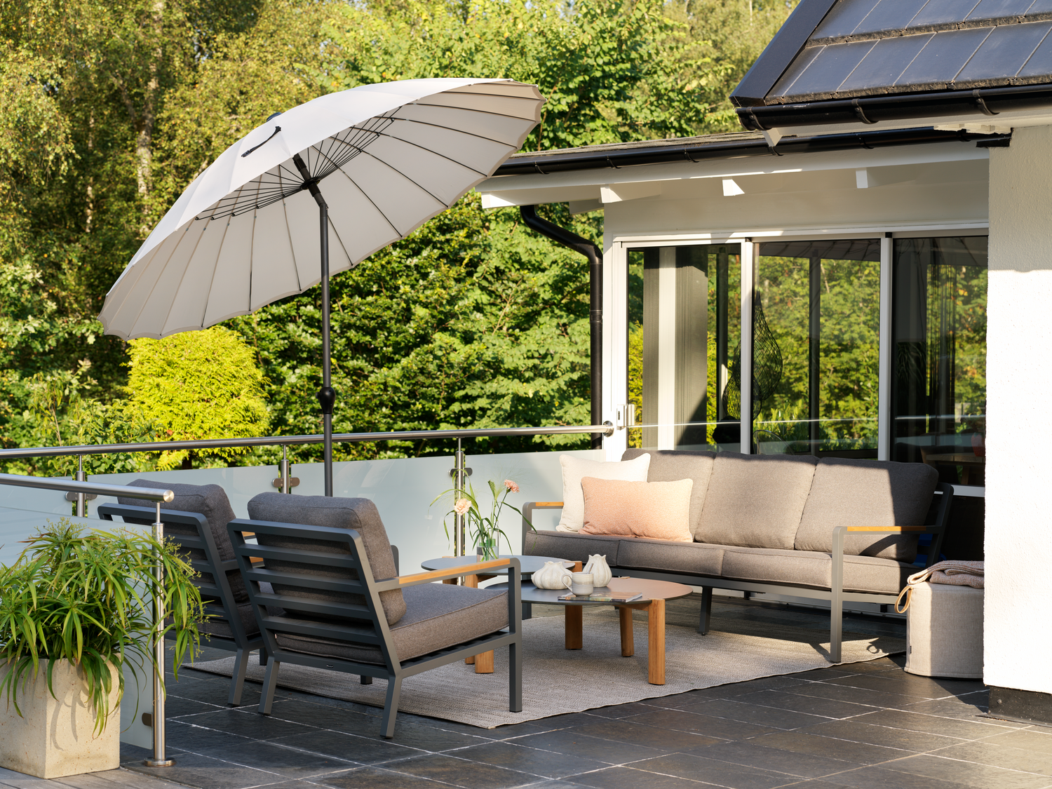 Domino Loungetisch Antrazit/Natur