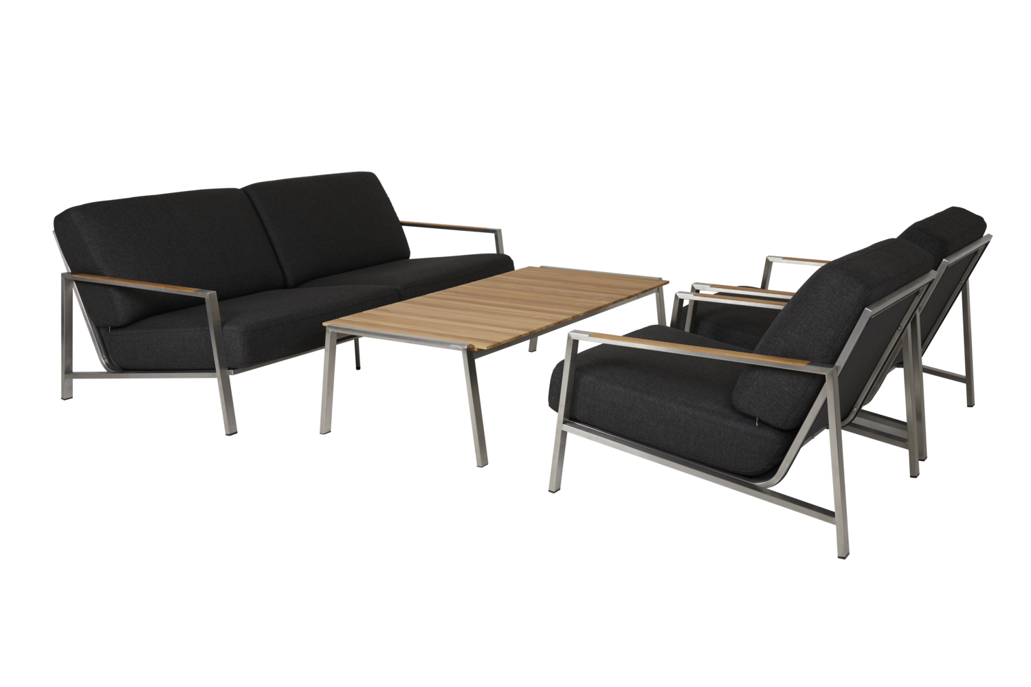 Naos 2,5-Sitzer-Sofa Edelstahl/Nearly black