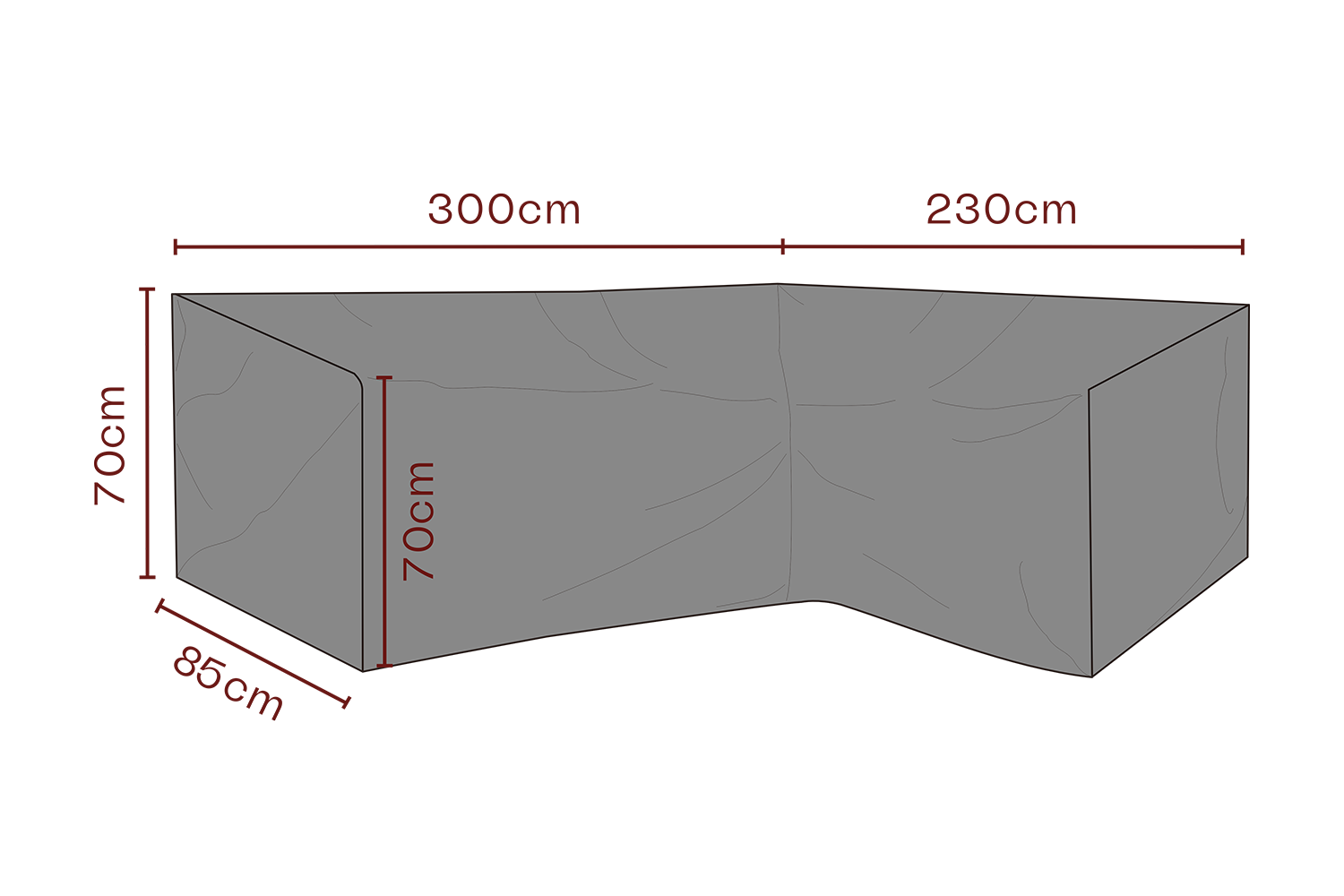 Möbelabdeckung Ecklounge Schwartz - Atmungsaktiv
