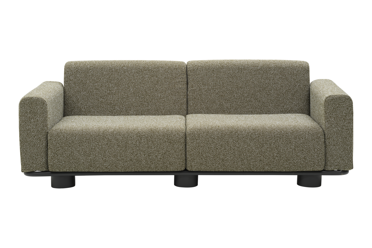 Bolster 2,5-Sitzer-Sofa Anthrazit/Teddy Verde