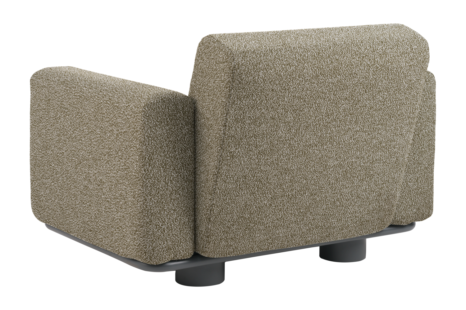 Bolster Sessel Anthrazit/Teddy Verde