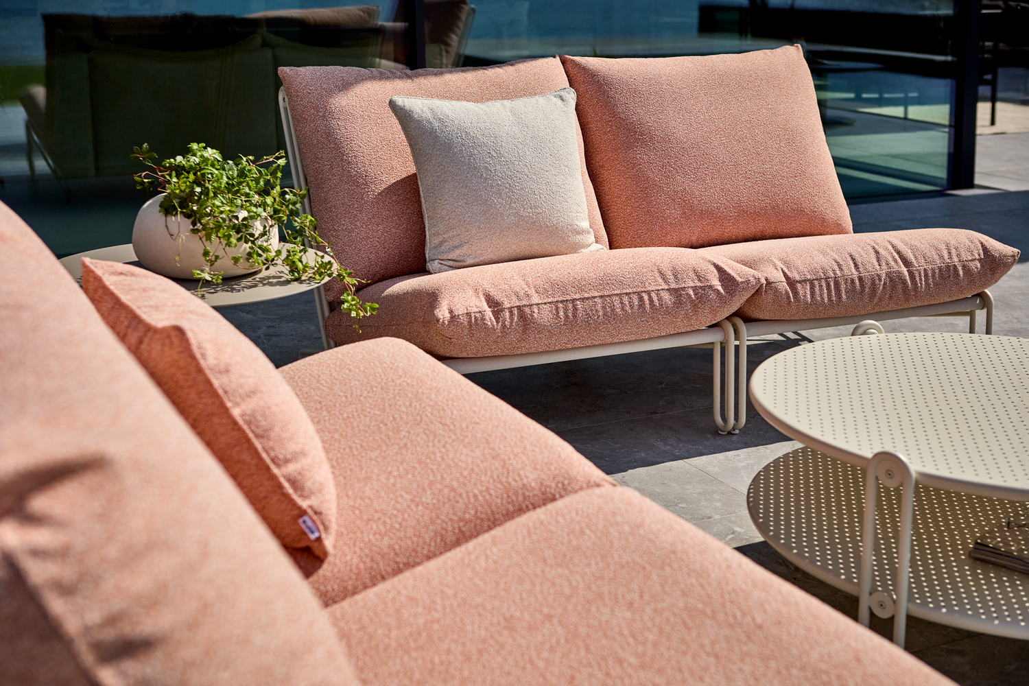 Blixt Loungesessel Pearl White/Teddy Orange