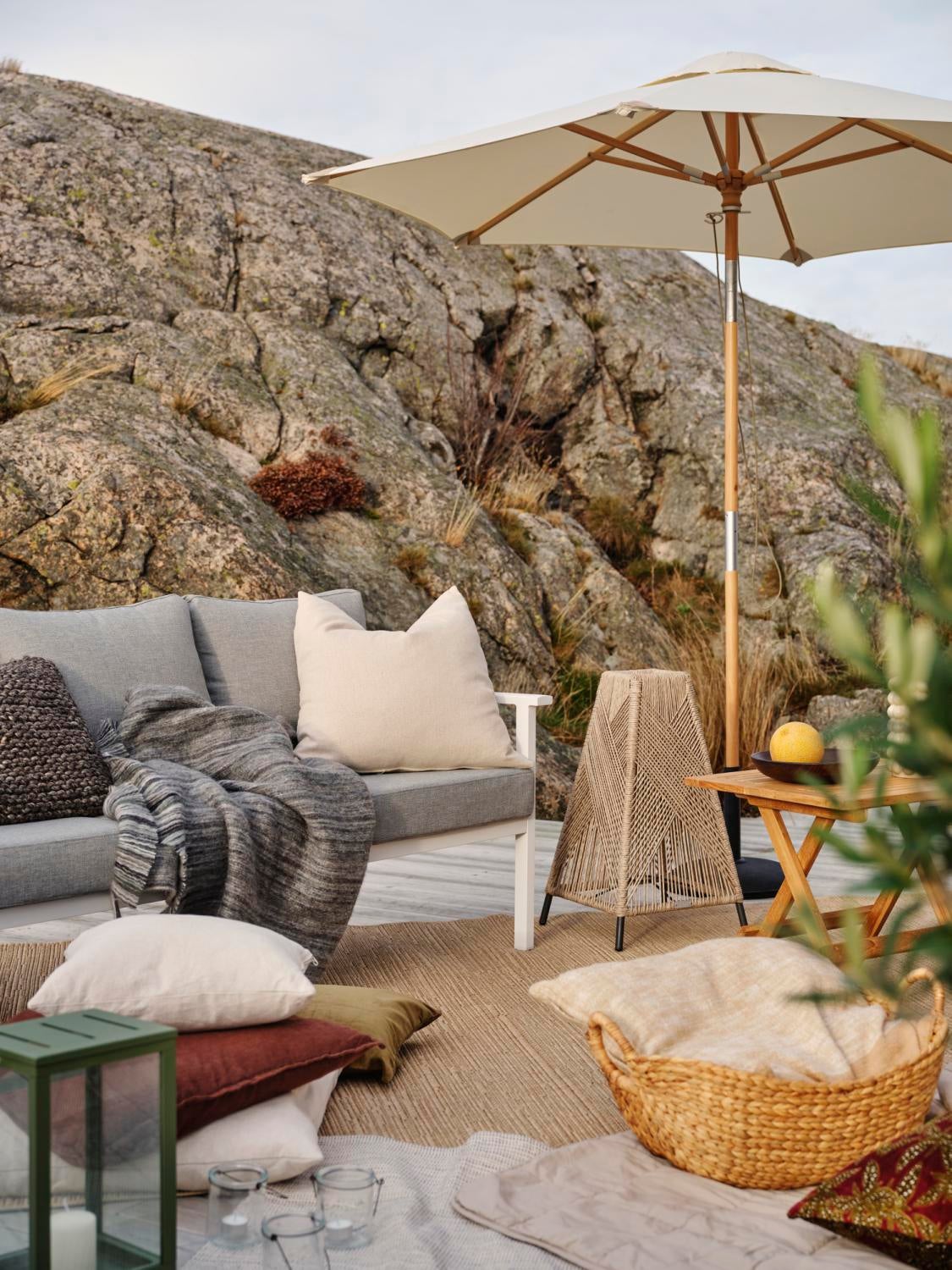 Samvaro High 3-Sitzer Sofa Weiß/Pearl grey