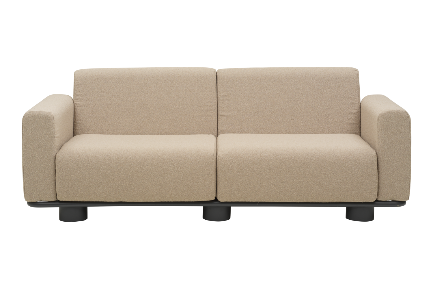 Bolster 2,5-Sitzer-Sofa Anthrazit/Teddy Beige