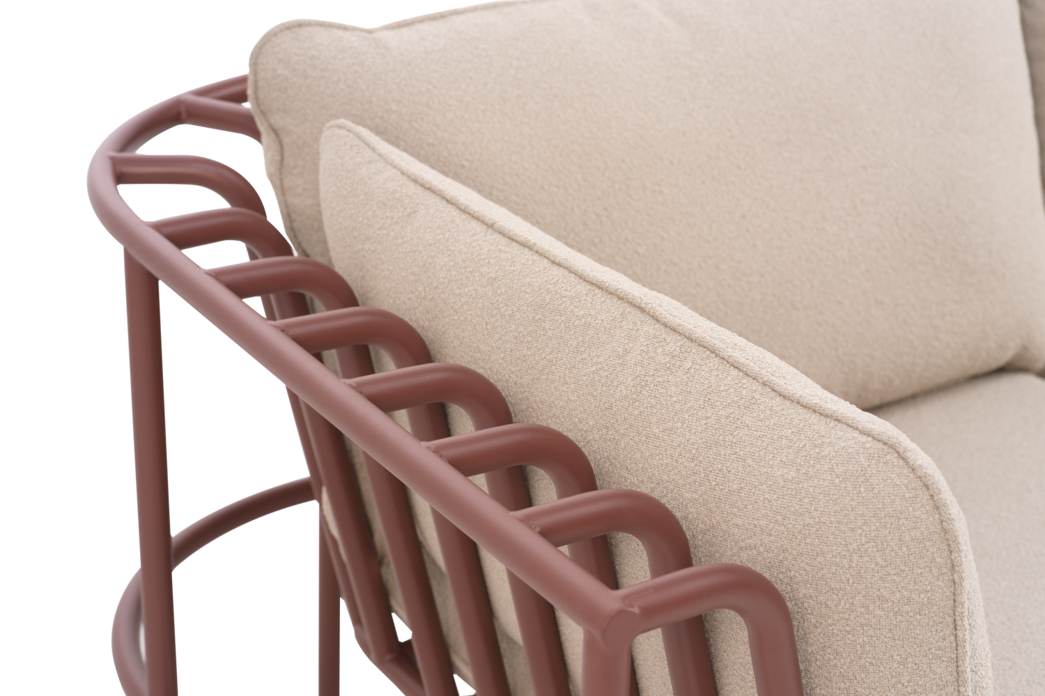 Collier Sessel Zin Red/Teddy Beige