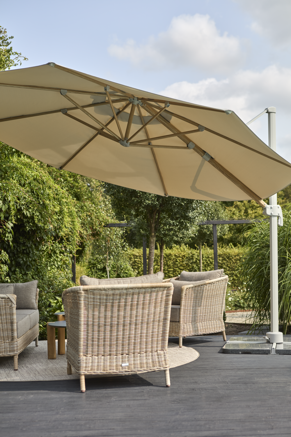 Luzzi Hängesonnenschirm Khaki/Light Grey