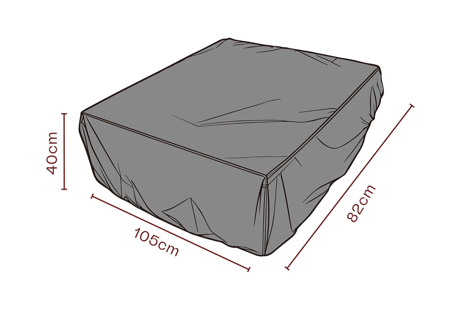 Möbelabdeckung Ottoman Schwartz - Atmungsaktiv