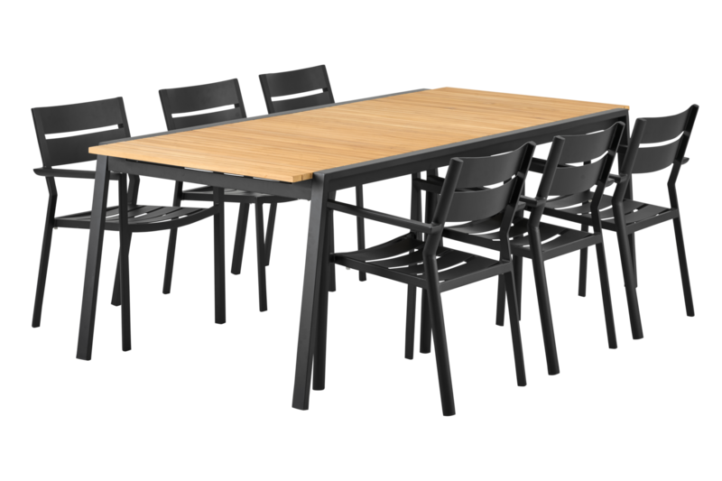Naos Esstisch Schwarz/teak