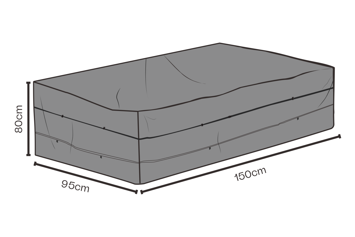 Möbelabdeckung Dining-Gruppe Schwartz - Atmungsaktiv