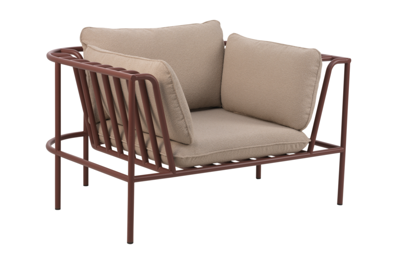 Collier Sessel Zin Red/Teddy Beige