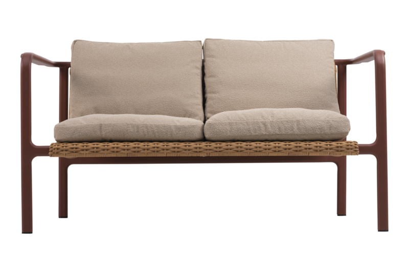 Motty 2-Sitzer Sofa Zin Red/Teddy Beige