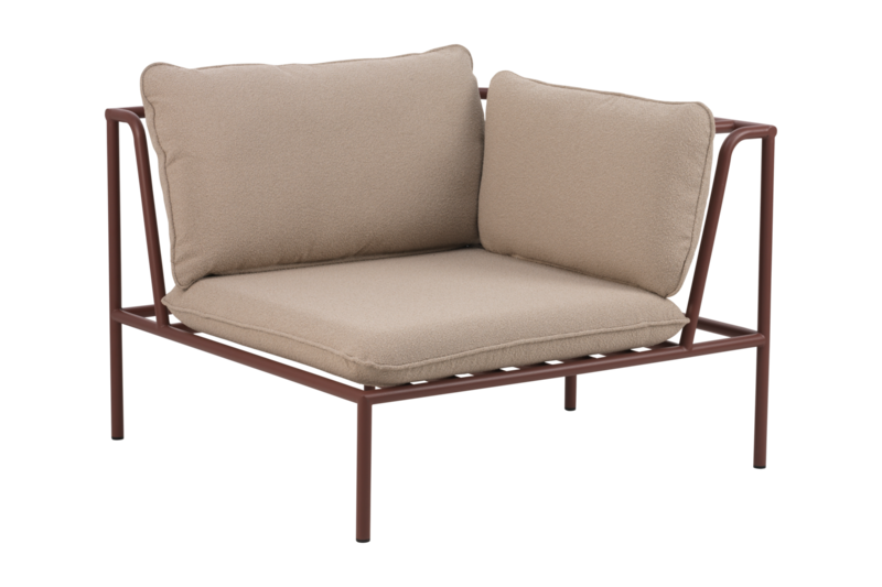 Collier Ecke Zin Red/Teddy Beige