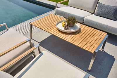 Naos Loungetisch Edelstahl/teak
