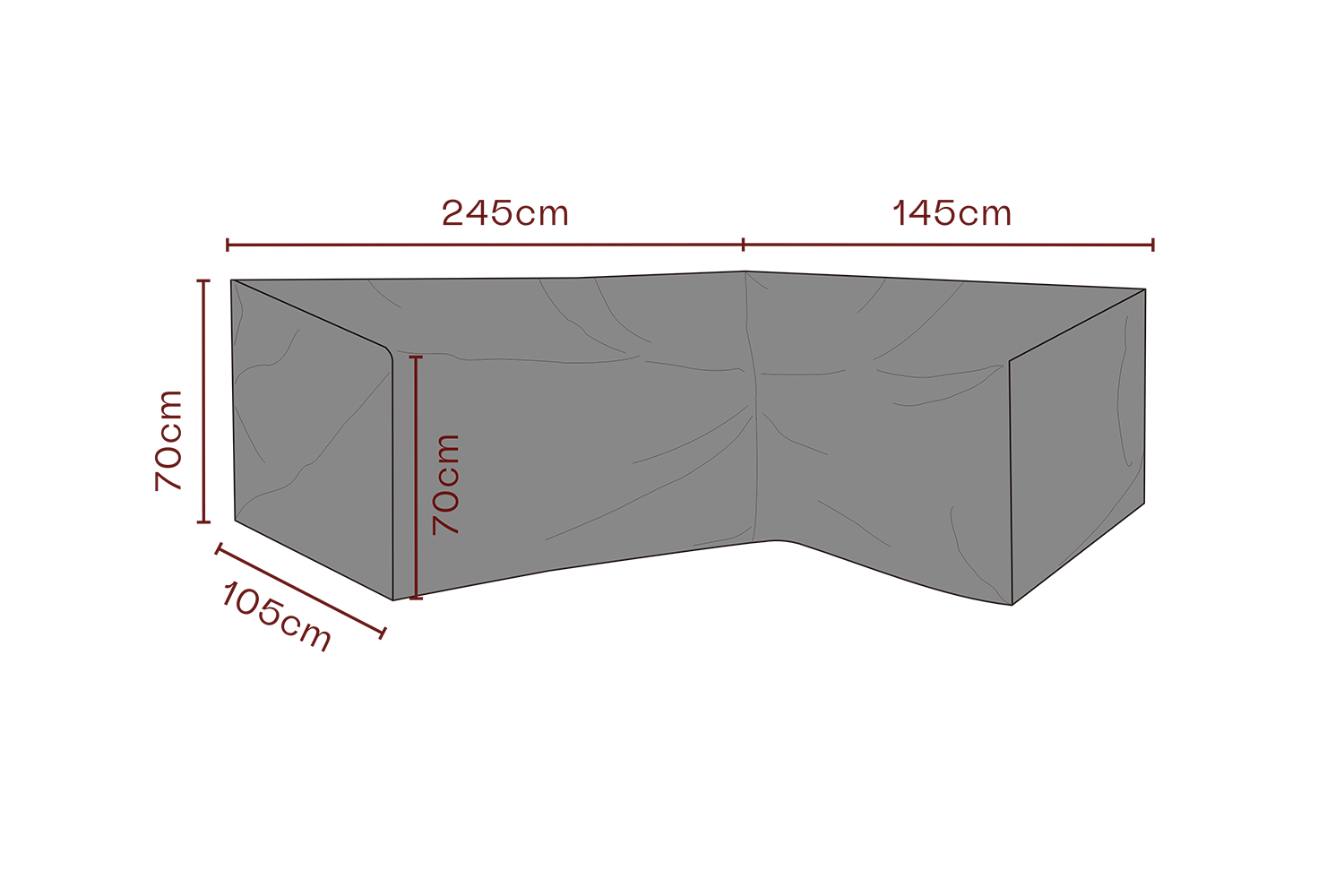 Möbelabdeckung Ecklounge Schwartz - Atmungsaktiv