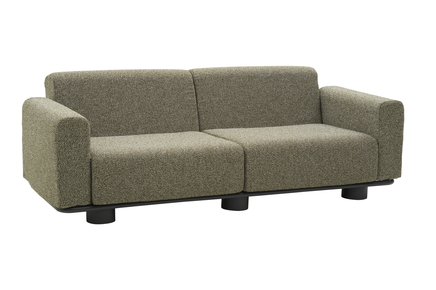 Bolster 2,5-Sitzer-Sofa Anthrazit/Teddy Verde