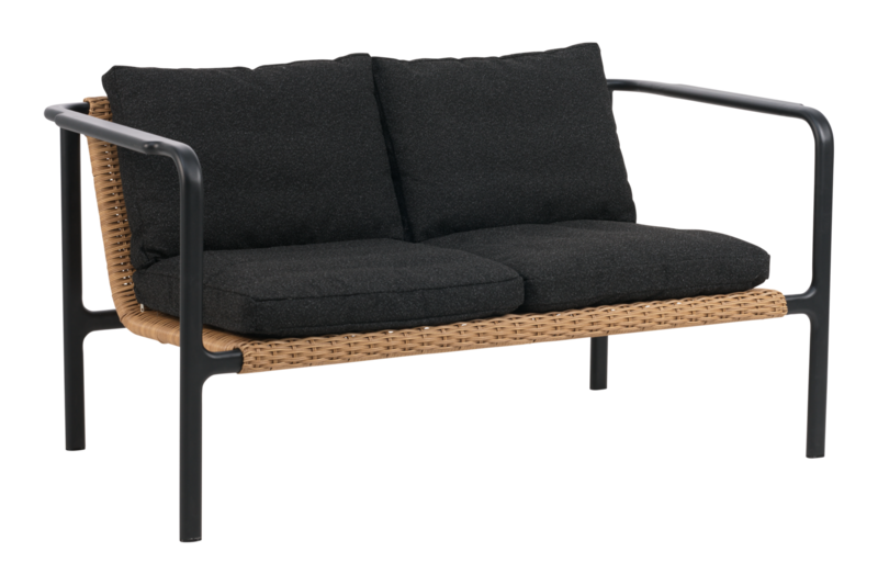 Motty 2-Sitzer Sofa Schwarz/Teddy Black