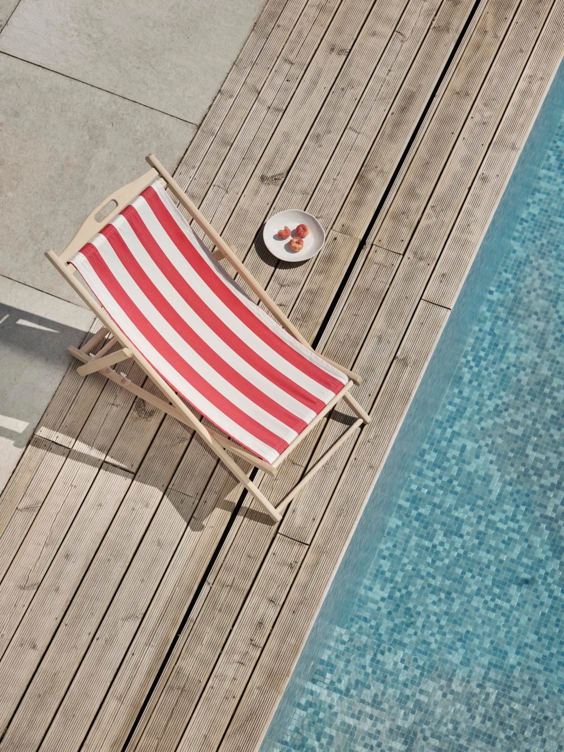 Dingla Relaxsessel Natural/Rot-Weiss