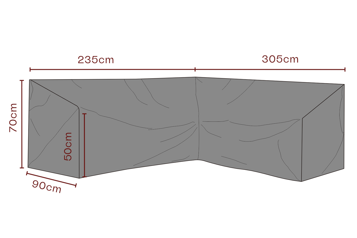 Möbelabdeckung Ecklounge Schwartz - Atmungsaktiv