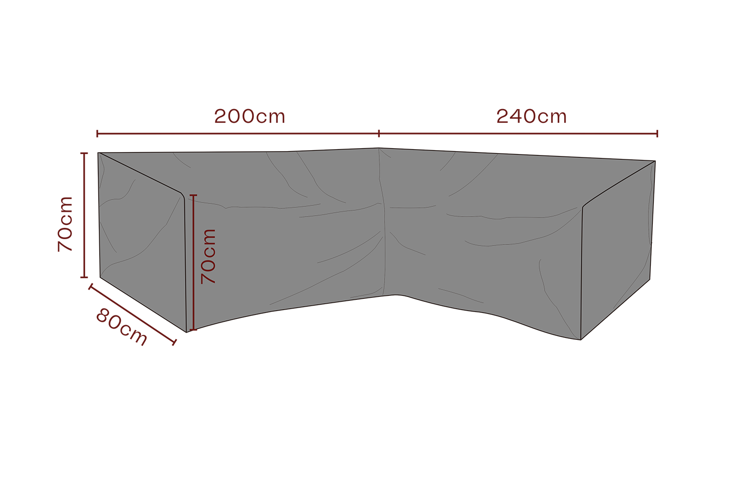 Möbelabdeckung Ecklounge Schwartz - Atmungsaktiv