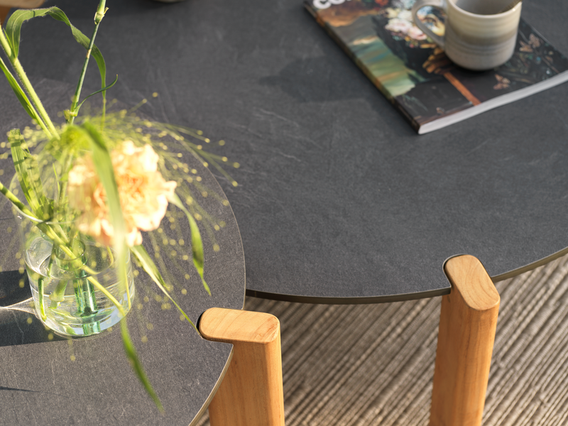 Domino Loungetisch Antrazit/Teak