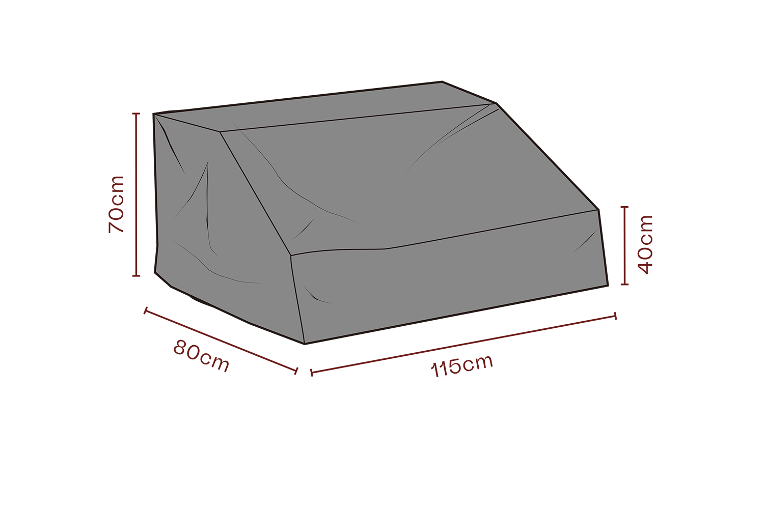 Möbelabdeckung Mitte Schwartz - Atmungsaktiv