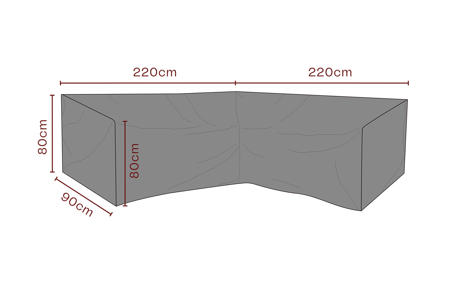 Möbelabdeckung Ecklounge Schwartz - Atmungsaktiv