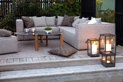 Domino Loungetisch Antrazit/Teak