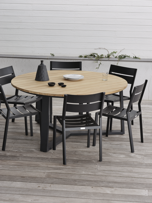 Laurion Esstisch Schwarz/Natur Holz