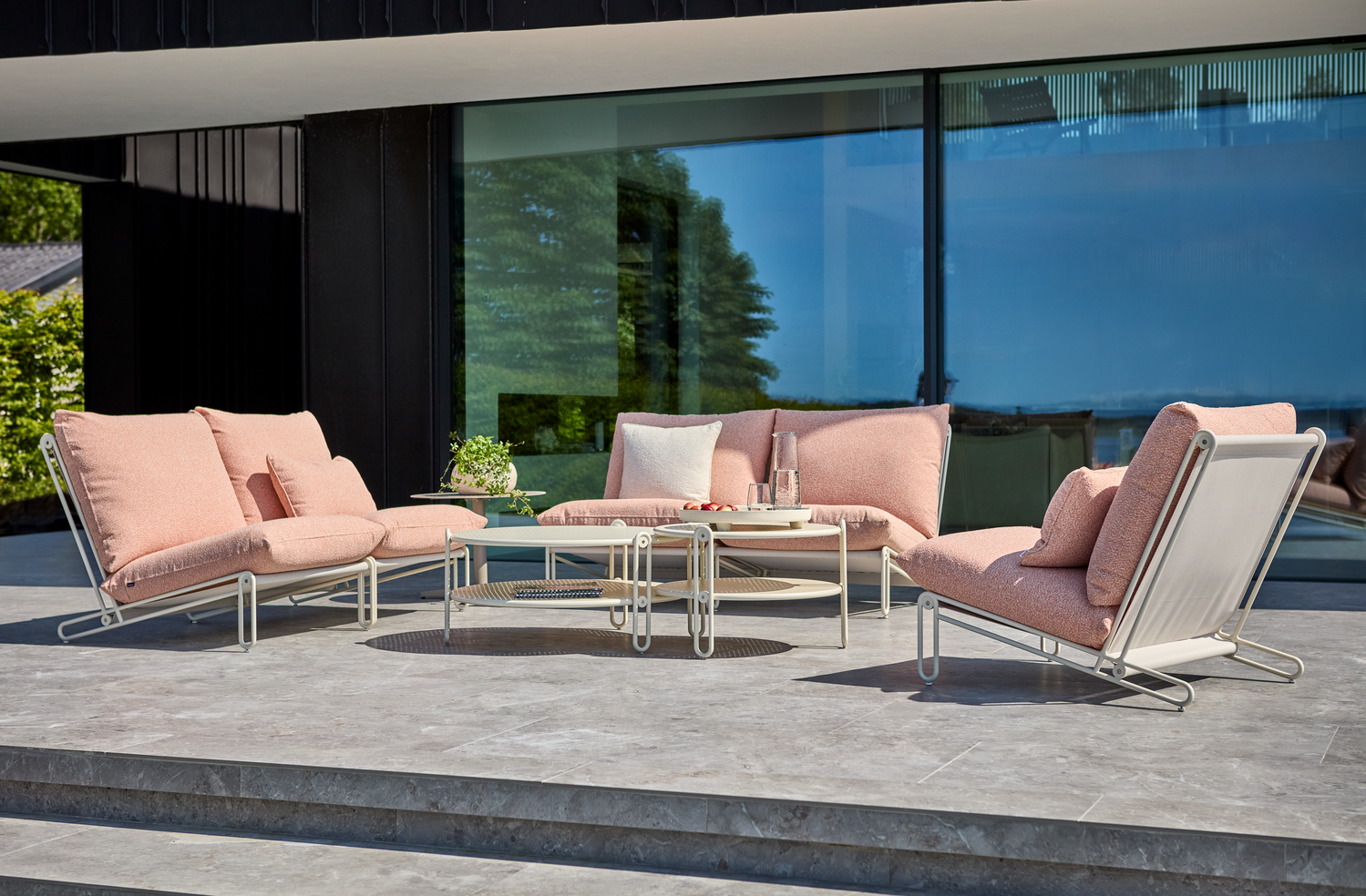 Blixt Loungesessel Pearl White/Teddy Orange