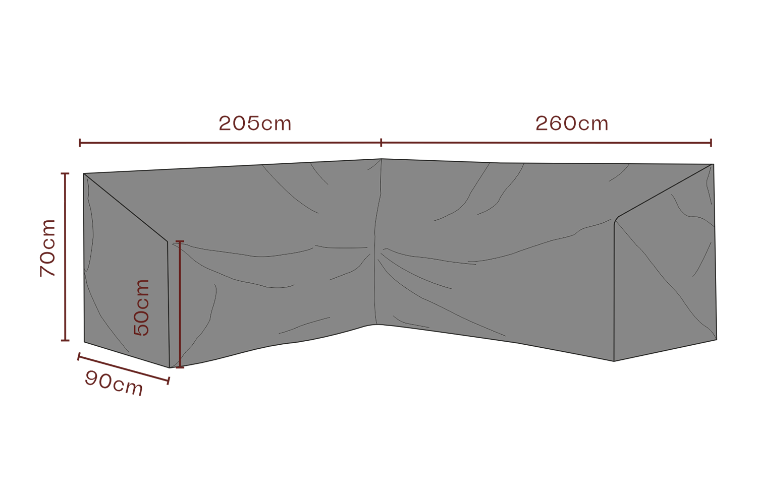 Möbelabdeckung Ecklounge Schwartz - Atmungsaktiv