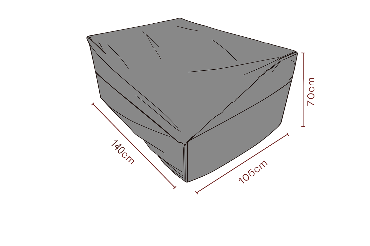 Möbelabdeckung Sofa Schwartz - Atmungsaktiv
