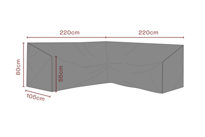 Möbelabdeckung Ecklounge Schwarz
