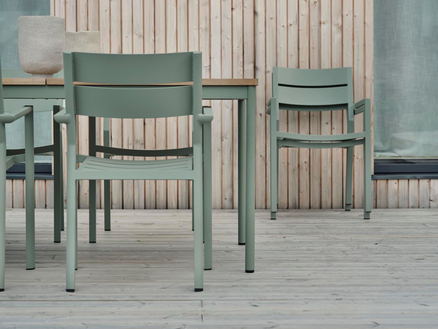 Nox Esstisch Dusty Green/teak
