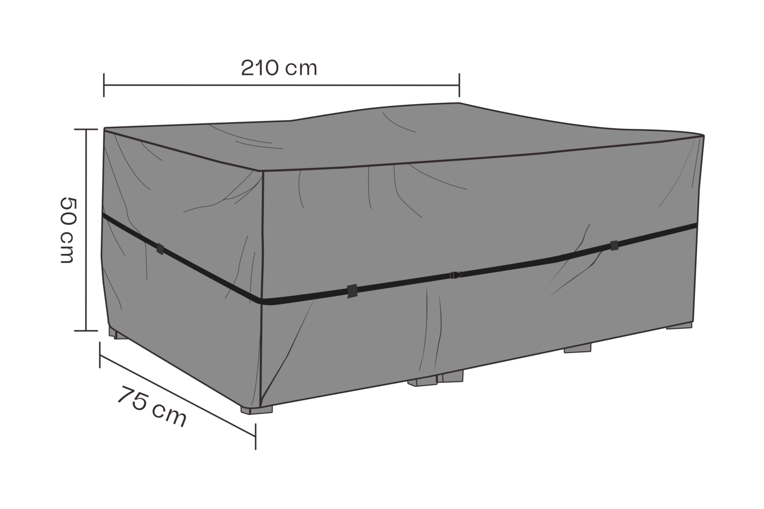 Möbelabdeckung Liege Schwartz - Atmungsaktiv