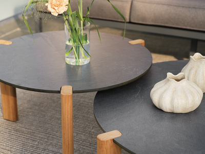 Domino Loungetisch Antrazit/Teak