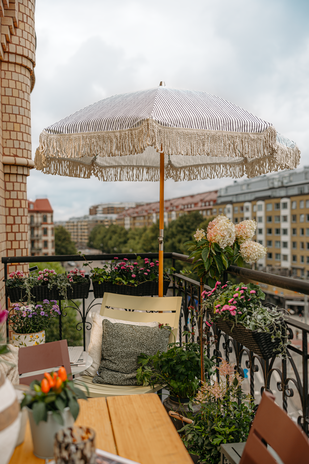 Gatsby Sonnenschirm Grey Stripe