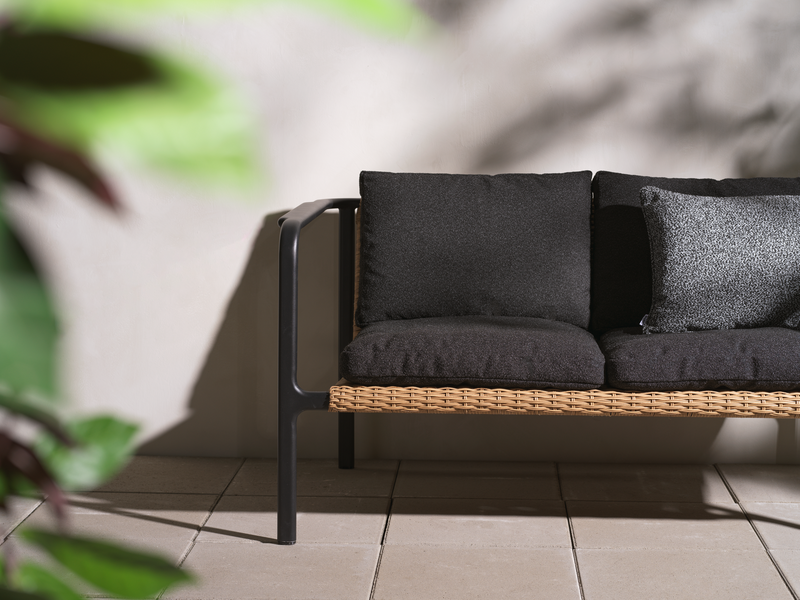 Motty 2-Sitzer Sofa Schwarz/Teddy Black