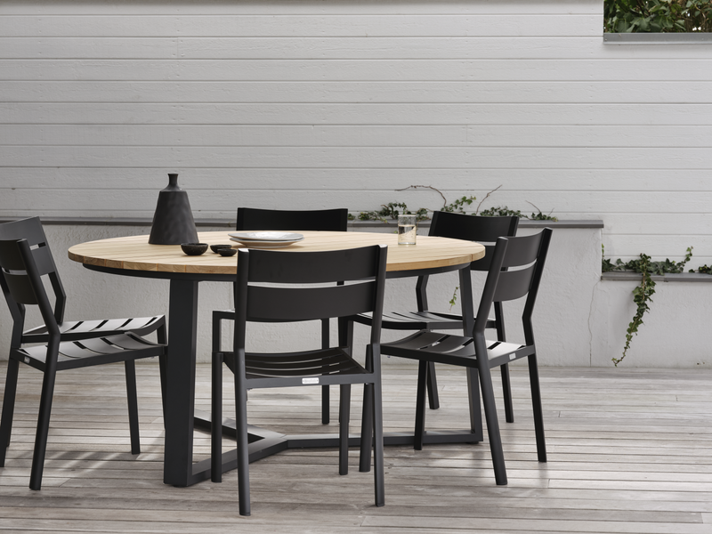Laurion Esstisch Schwarz/Natur Holz